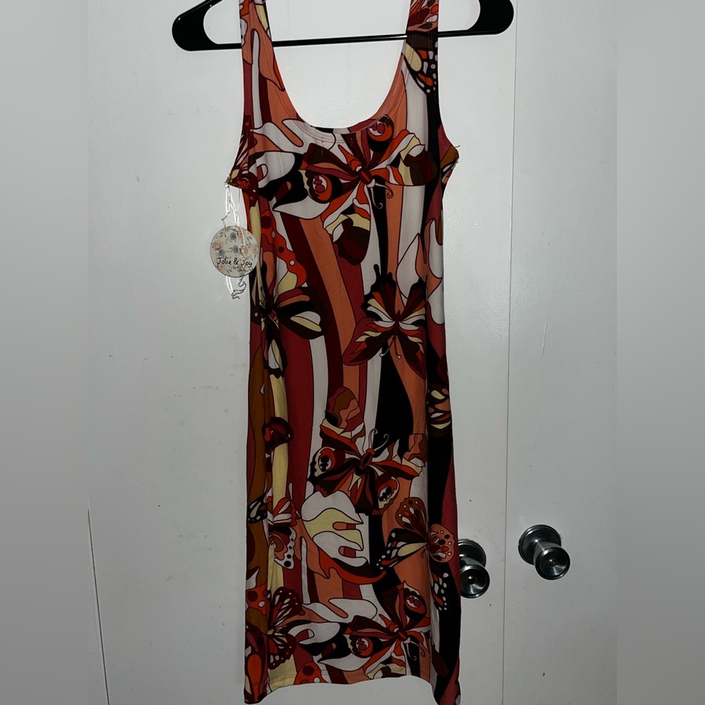 Elegant Butterfly Print Midi Dress